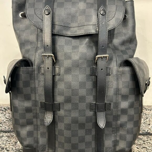 Louis Vuitton Damier Graphite Christopher Backpack MM SPB-SAL (337700) - Picture 1 of 13